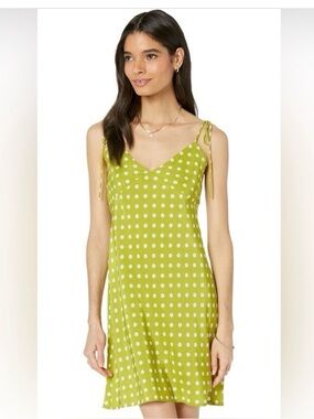LEVI’S Green Polka Dot Slip Dress Medium NWOT